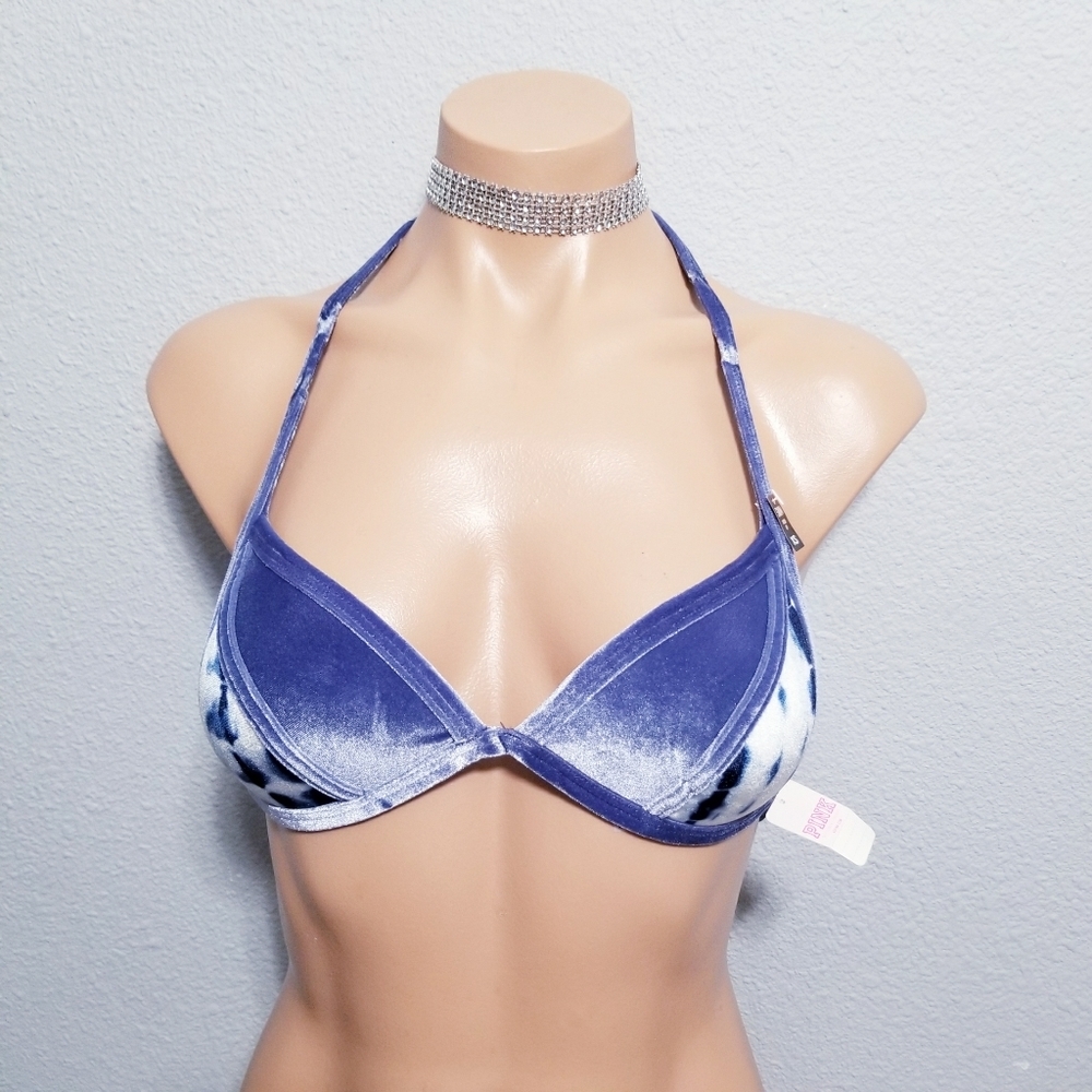 NEW PINK Victoria's Secret push up padded tie dye bikini top XS